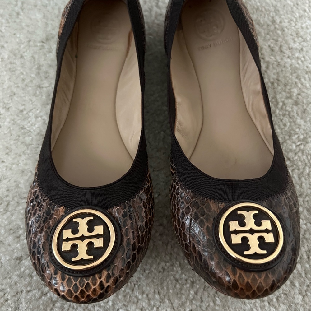 Tory Burch Snake Flats Size 10